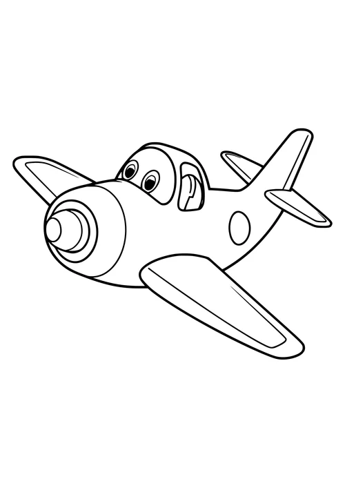 Line-art image of a jet plane playing in a colorful scene